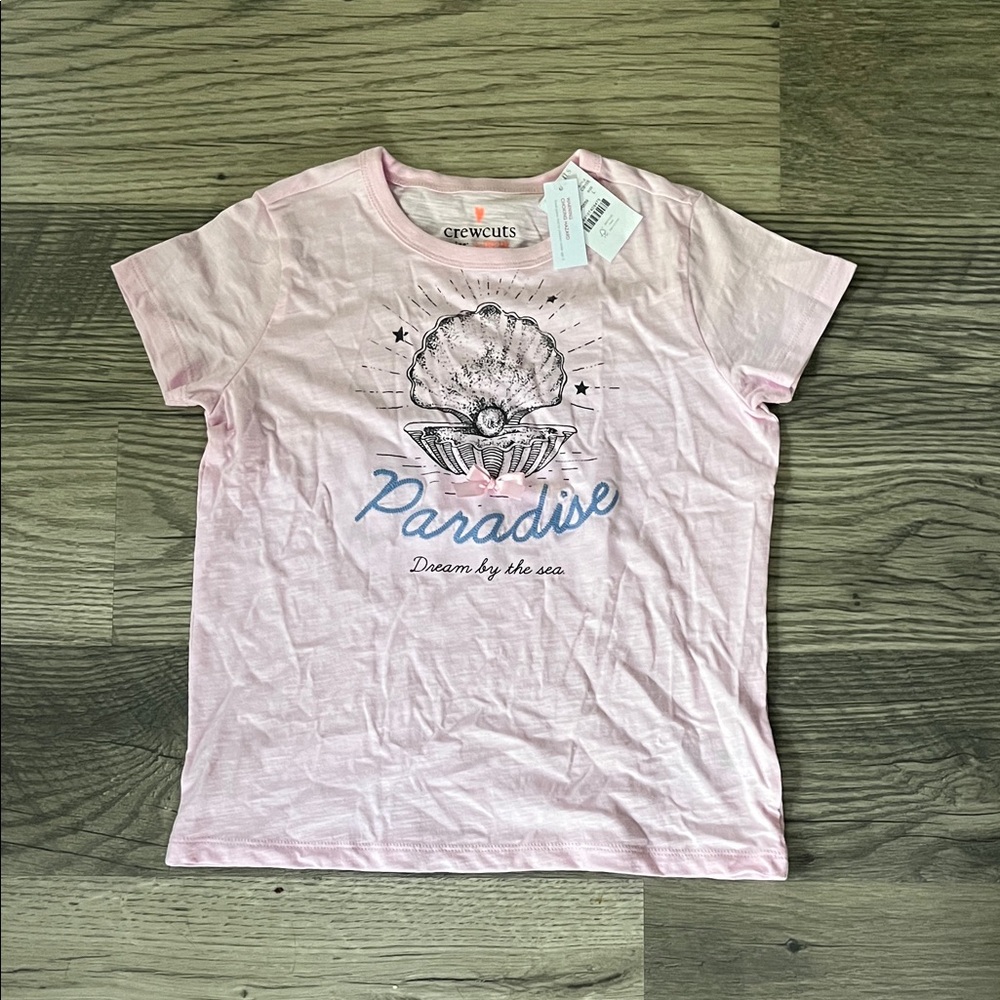 Crewcuts NWT Paradise seashell pink t-shirt‎ size large 10-11